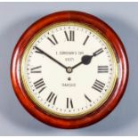 A 20th Century stained as mahogany cased dial wall clock by E. Earnshaw & Son of Ilkley, the 12ins