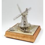 A good Elizabeth II silver model of a windmill - "Drapers Mill, Margate 1845", 9ins high, by Paul