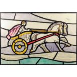 ***Reginald Bell (1886-1950) - Watercolour - "The Charioteer" - Stained glass cartoon for Clayton