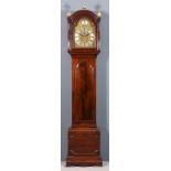 A George III mahogany longcase clock by William Franklin of London, the 12ins arched brass dial with