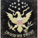 An early 20th Century bullion embroidered panel emblematic of the Great Seal of The United States,