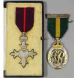 Two medals (un-attributed) comprising George VI Military MBE, and George VI Territorial Efficiency