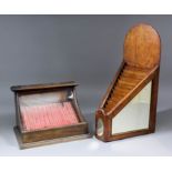 A mahogany and glass "Swan" pen table top display cabinet by Mabie, Todd & Co Ltd, with concave