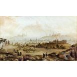 Manner of David Roberts (1796-1864) - Watercolour - View of Edinburgh, 10.5ins x 18ins, signed "