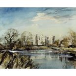 ***Rowland Hilder (1905-1993) - Watercolour - Bodiam Castle, 11.25ins x 14ins, signed, in gilt