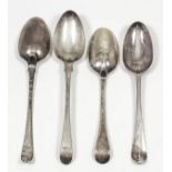 A set of six George III silver Old English pattern tablespoons by John Lampfert, London 1770 and