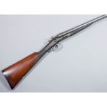 A 12 bore side by side hammer action shotgun by James Adsett of Upper Bridge Street, Canterbury,