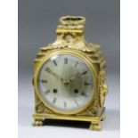 A late 19th Century/early 20th Century French ormolu cased "Officer de Pendule" table clock, the 4.