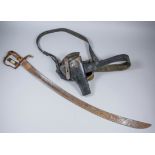 A 1796 pattern light cavalry sabre Waterloo Battlefield Find, the 32.25ins blade heavily pitted