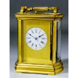 A late 19th/early 20th Century French carriage clock, possibly by Jules Brunelot of Paris, the