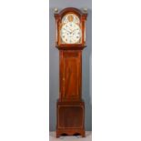 A late 18th Century mahogany longcase clock by Mercer of Hythe, the 13ins arched painted dial with