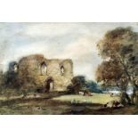 Style of John Constable (1776-1837) - Watercolour - "Dunwich Priory", 7.5ins x 11.5ins, in gilt