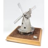 A good Elizabeth II silver model of a windmill - "The White Mill, Sandwich circa 1850", with tapered
