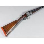 A 12 bore side by side shotgun by Galand, Serial No. 22141, 27.5ins blued steel barrels with