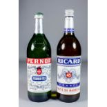 Ten one litre bottles of Pernod Pastis (43% proof), and one other bottle of Ricard Pastis (45%