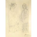 ARR Pablo Picasso (1881-1973) - Etching - "Femme Assise Au Chapeau et Femme Debout Drapee", from "La