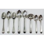 Three George II silver Hanoverian pattern tablespoons by Samuel Hutton, London 1727 (engraved with