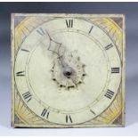 An early 19th Century wall clock movement by Elliott of Lenham, the 9ins square painted dial with