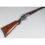 A 12 bore side by side hammer action shotgun by Samuel Marson, Serial No. 1214, 30ins blued steel