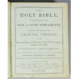 The Holy Bible containing the Old and New Testaments, printed by John Burges, Cambridge 1798 (one