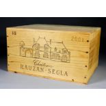 Twelve bottles of 2001 Chateau Rauzan Segla (Grand Cru Classe Margaux) (contained in two sealed