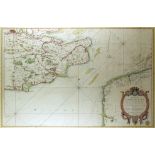 S. Bellin - Coloured engraving - "Carte du Comte de Kent et du Pas de Calais" - Map of the English