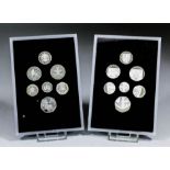 Two sets of Elizabeth II 2008 silver proof Coin Collections, depicting Emblems of Britain (No. 860