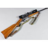 A .22LR semi automatic rifle by Browning, Serial No. 159766, 22ins blued steel barrels (including