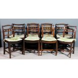 A set of eight 19th Century East Anglian mahogany dining chairs (including two armchairs), with