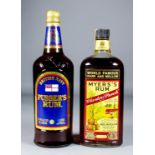 Two one litre bottles of Pusser's Rum (47.75% proof), and seven other bottles of Dark Rum (various