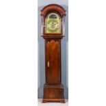 An 18th Century mahogany longcase clock by George White of Bristol, the 12ins arched brass dial with