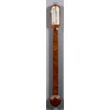 A 19th Century figured mahogany cased stick barometer and thermometer by Alexander Alexander of