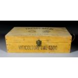 Three two bottle wooden wine boxes, retailed by Frescobaldi of Florence, two containing two