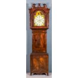 A 19th Century mahogany "North Country" longcase clock by Whiteley of Ripponden, the 14ins arched