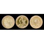 Three Victoria and Edward VII Sovereigns - 1878 (Young Head - fair), 1900 (Old Head - fair/fine) and