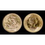 Two Elizabeth II Sovereigns 1965 and 1968 (EF/Uncirculated)