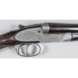 A good 12 bore side by side pigeon gun by Purdey of London, Serial No. 21079, 30ins blued nitro