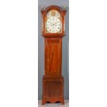 A late 18th Century mahogany longcase clock by Mercer of Hythe, the 13ins arched painted dial with