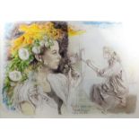 ***John Stanton Ward (1917-2007) - Limited edition coloured lithograph - "Flora Gave Me Fairest