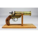 A brass World War I signal pistol by Cogswell & Harrison, Serial No. 69724, 5.5ins brass barrel with