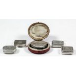 Private Collection of Silver A George III silver oval box, the lid engraved with the initials "M.C",