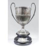 A Victorian silver two-handled prize cup - "Thanet Gun Club Members Challenge Cup", with reeded
