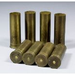 Twenty-five once fired brass 12 bore cartridges (No. 10) by Kynoch