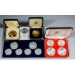 An Elizabeth II 1976 Montreal Olympics silver proof coin set - Series IV, comprising - two Five