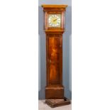 An 18th Century oak longcase clock by John Petching of Steyning, the 10ins square brass dial with