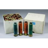 A box of twenty-five once fired 4 bore paper shotgun cartridges by Eley