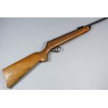 A .22 calibre air rifle by BSA (Meteor model), 18ins blued steel barrel, blued steel action,