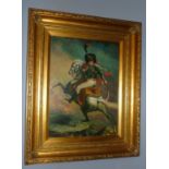 *Von Roth (modern) Oil Painting Napoleonic military figure on horseback Signed 15" x 11" and 3