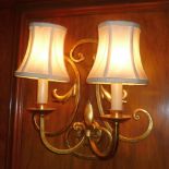 *Set of 9 gilt metal twin branch wall lights