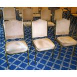 *A set of 20, stackable metal framed dining/ meeting chairs with padded backs and seats covered in